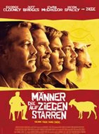 Männer die auf Ziegen starren